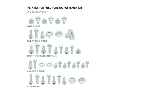 Motocross full plastic fastener kit for Ktm - Altri accessori - AC02435 - UFO Plast