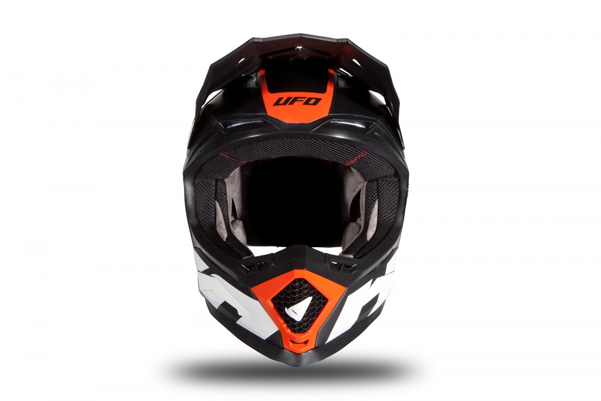 Motocross helmet Echus black, orange and white matt - NEW PRODUCTS - HE171 - Ufo Plast