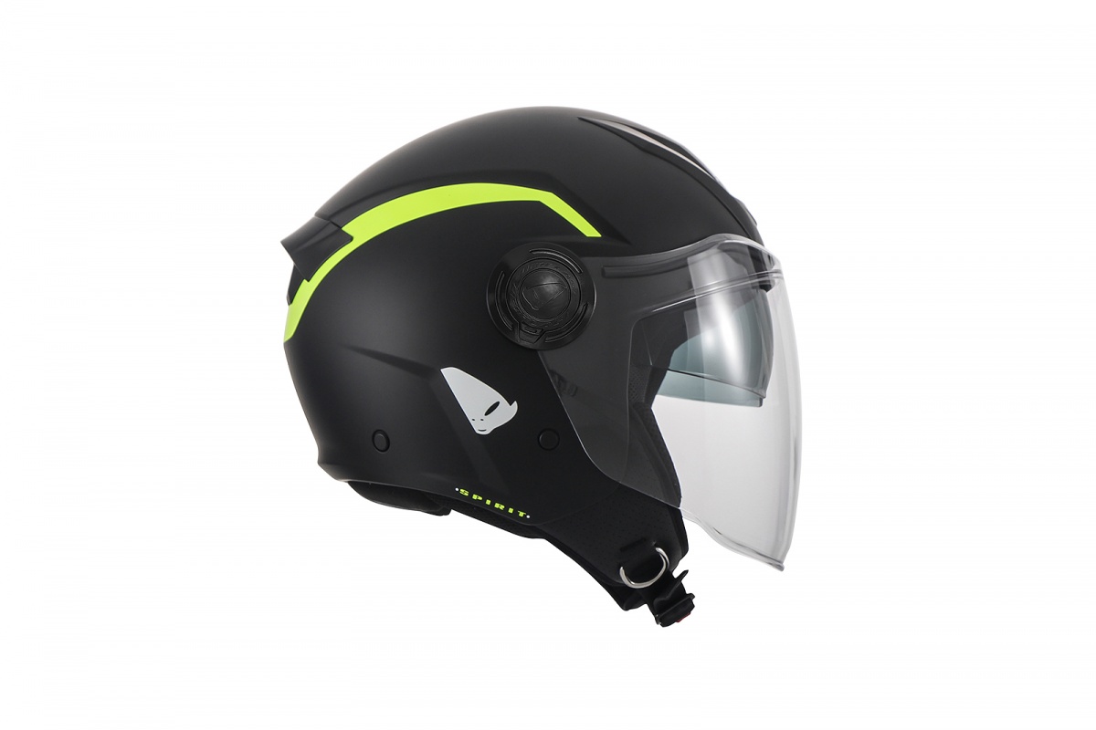 Spirit urban jet helmet black and neon yellow - Helmets - HE13003-KD - Ufo Plast