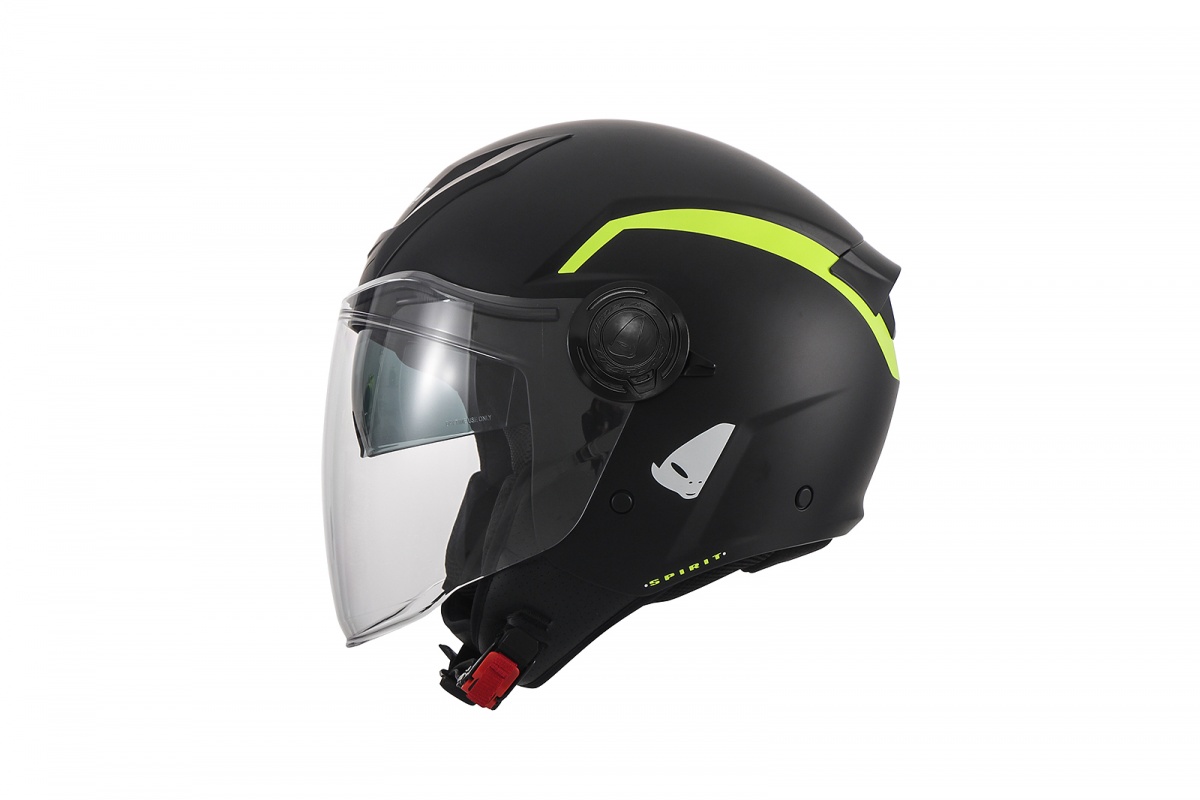 Spirit urban jet helmet black and neon yellow - Helmets - HE13003-KD - Ufo Plast