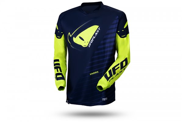 Motocross Kimura jersey for kids blue and neon yellow - NEW PRODUCTS - MG04494-NDFL - UFO Plast