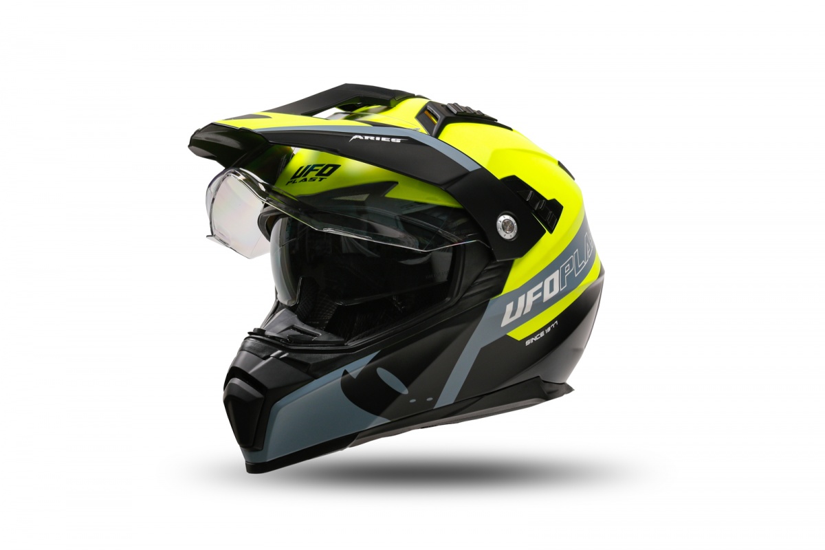 Motocross Aries helmet black and neon yellow - Helmets - HE13500-DK - Ufo Plast